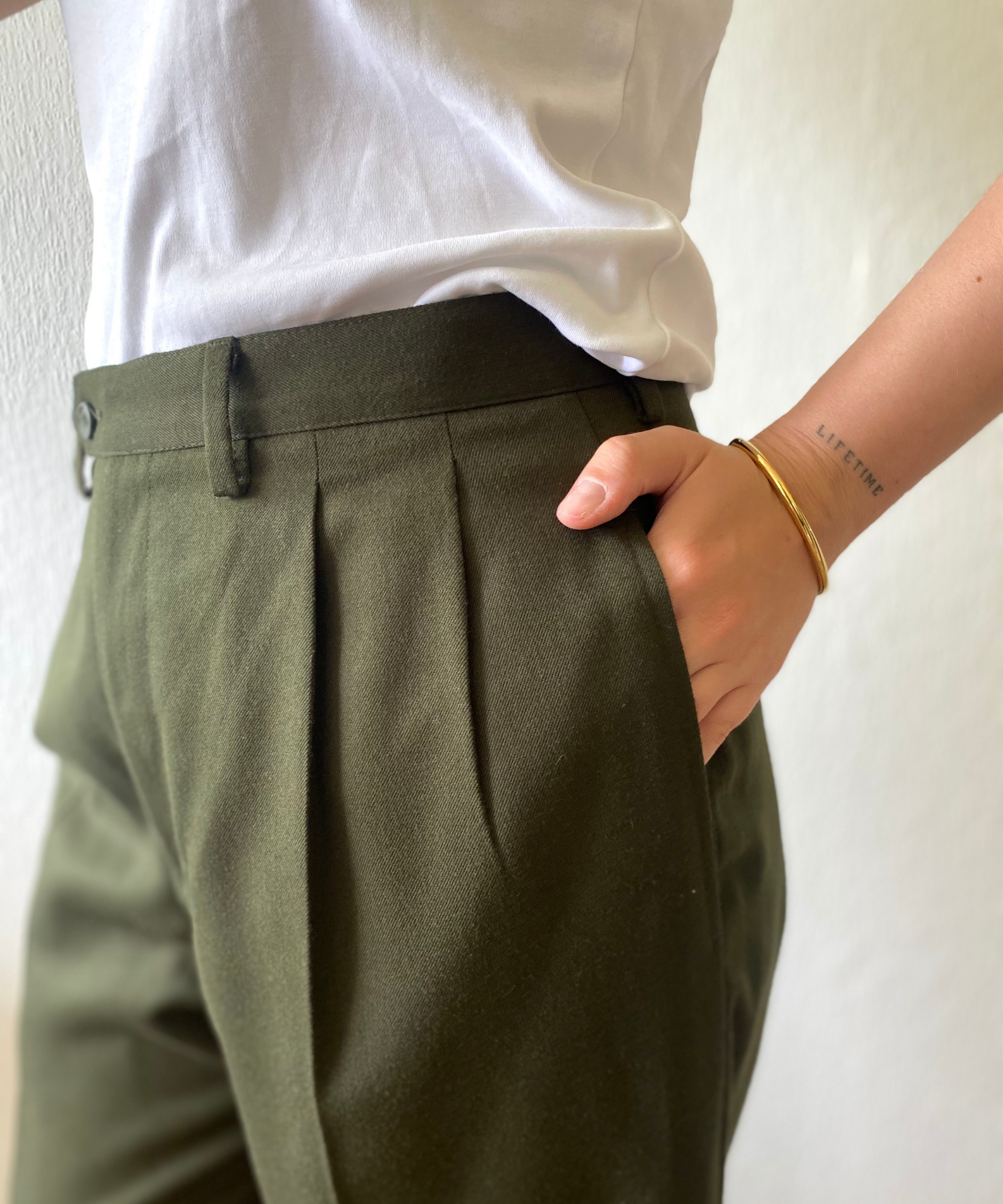 Vintage pantalon groen