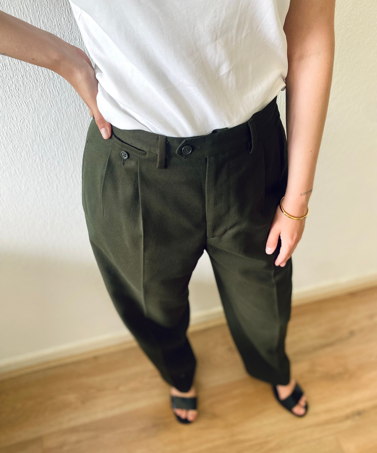 Vintage groene pantalon