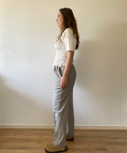 Vintage lichtgrijze pantalon