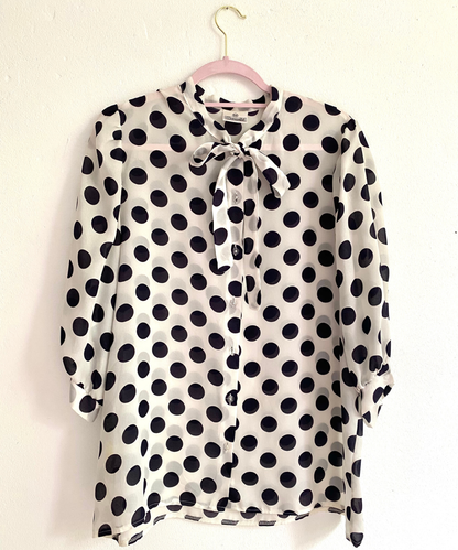 Stippen blouse met strik - m|l